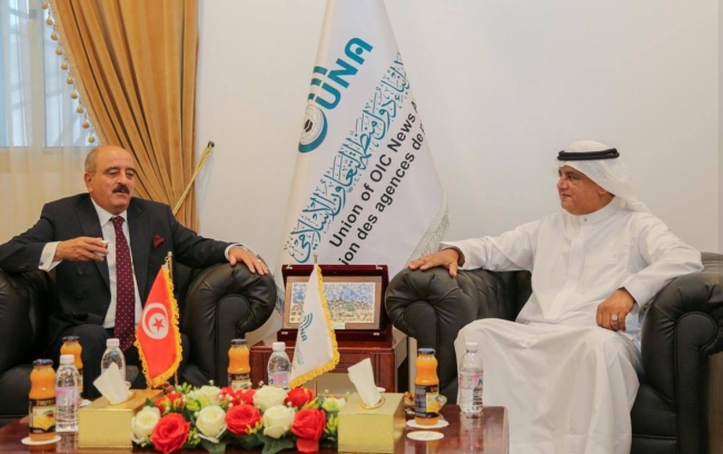 وزير الخارجية يُؤدي زيارة عمل إلى مقرّ اتحاد وكالات أنباء دول منظمة التعاون الاسلامي